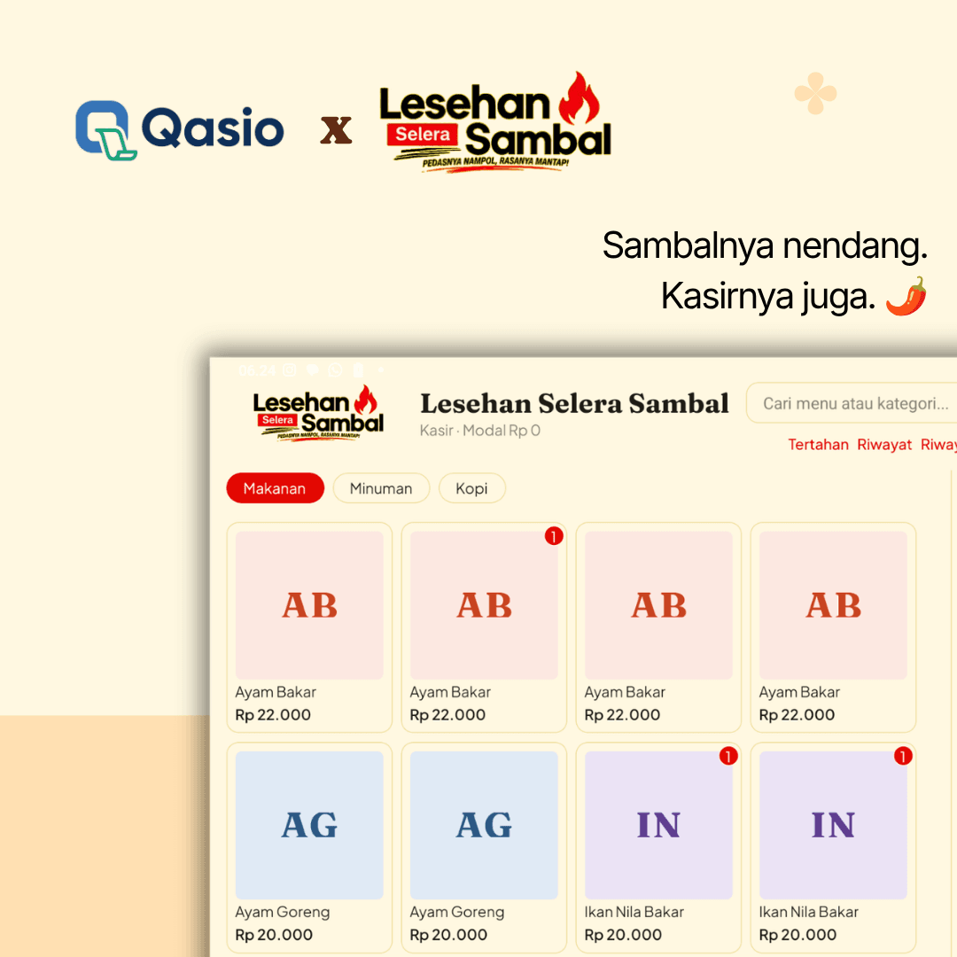 Portofolio Qasio — Lesehan Selera Sambal, Kuliner di Pekalongan
