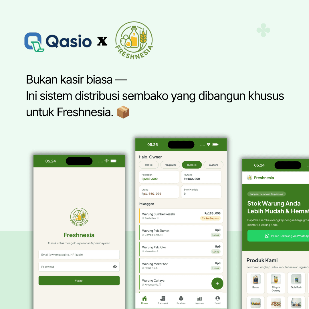 Portofolio Qasio — Freshnesia, Distribusi di Pekalongan