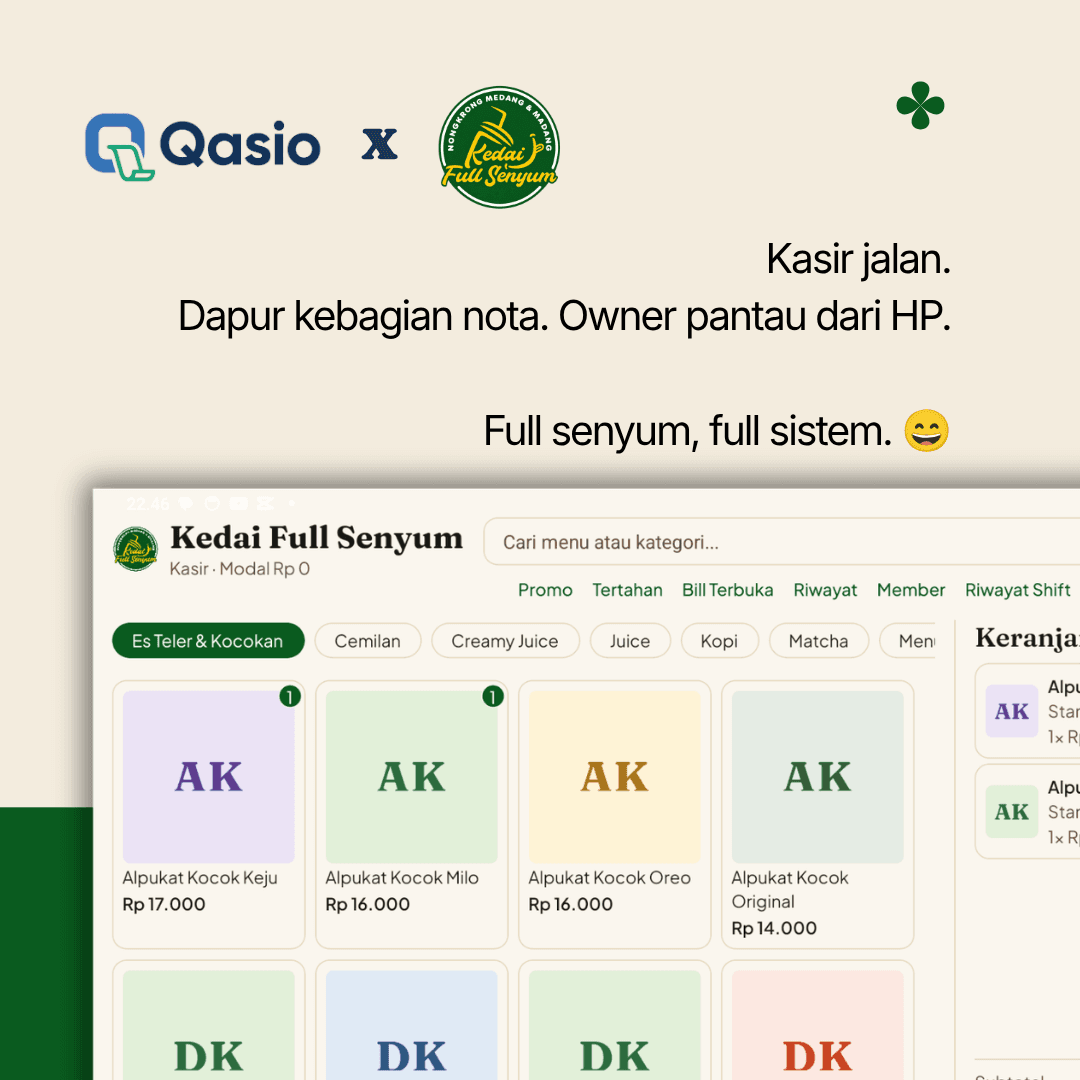 Portofolio Qasio — Kedai Full Senyum, Kuliner di Pekalongan